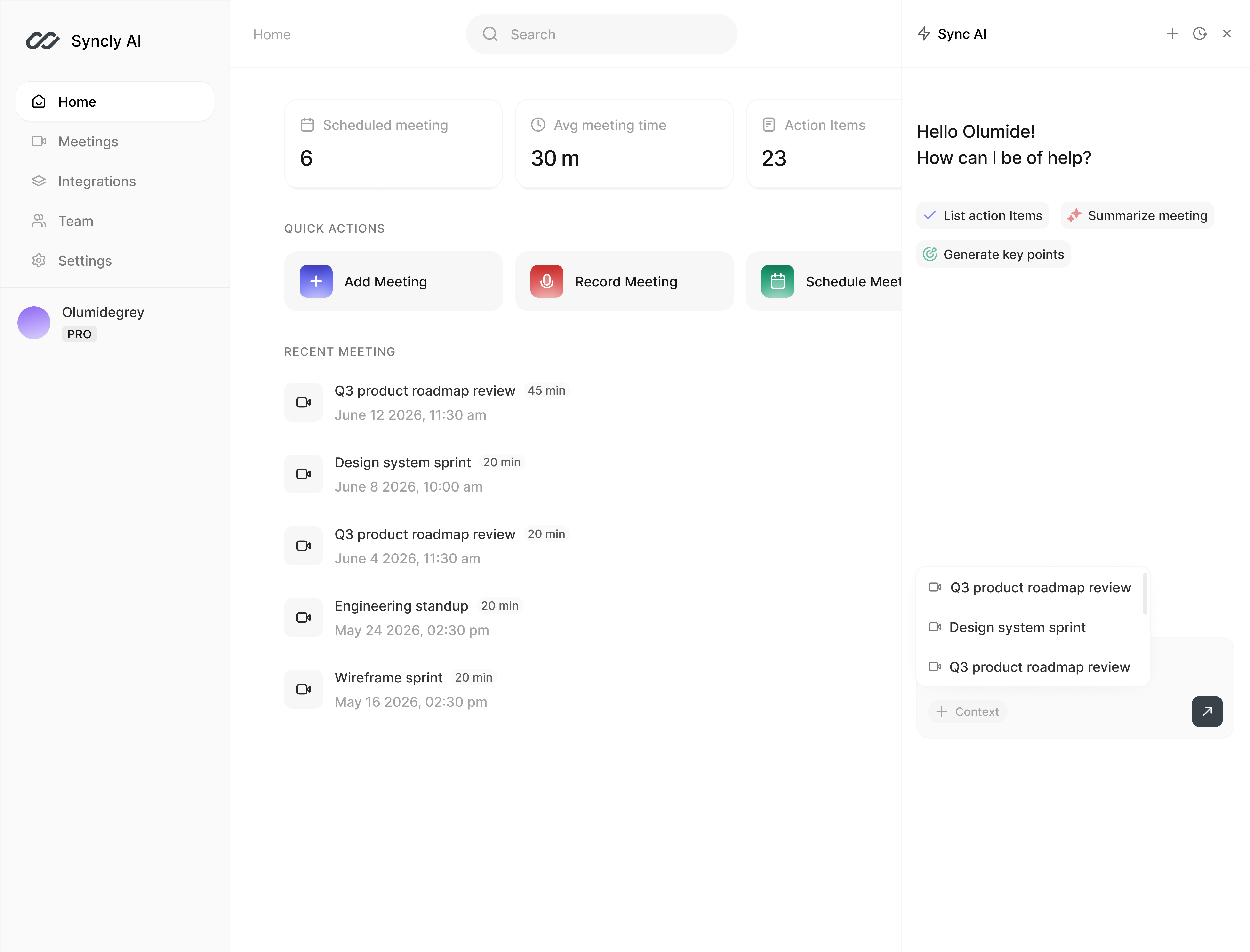 Syncly AI Dock